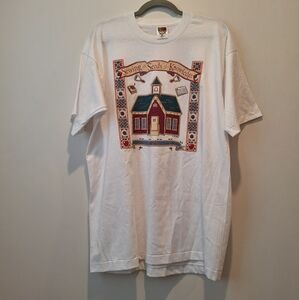 Vintage White T-Shirt, Teacher, Size XL